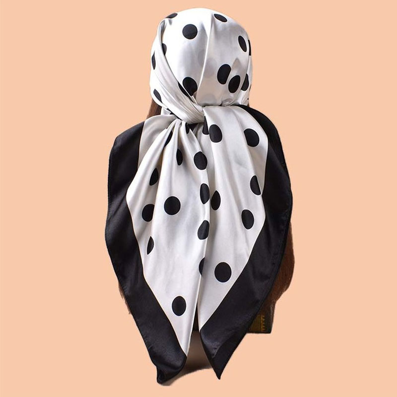 Windsor Knot Tie - Syal Persegi Sutra Polkadot Mewah 90*90Cm