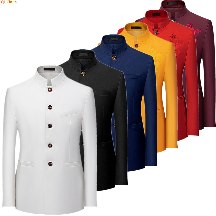 Formal Wear For Men Black Suit - Jas Pria Gaya Cina Lengan Panjang