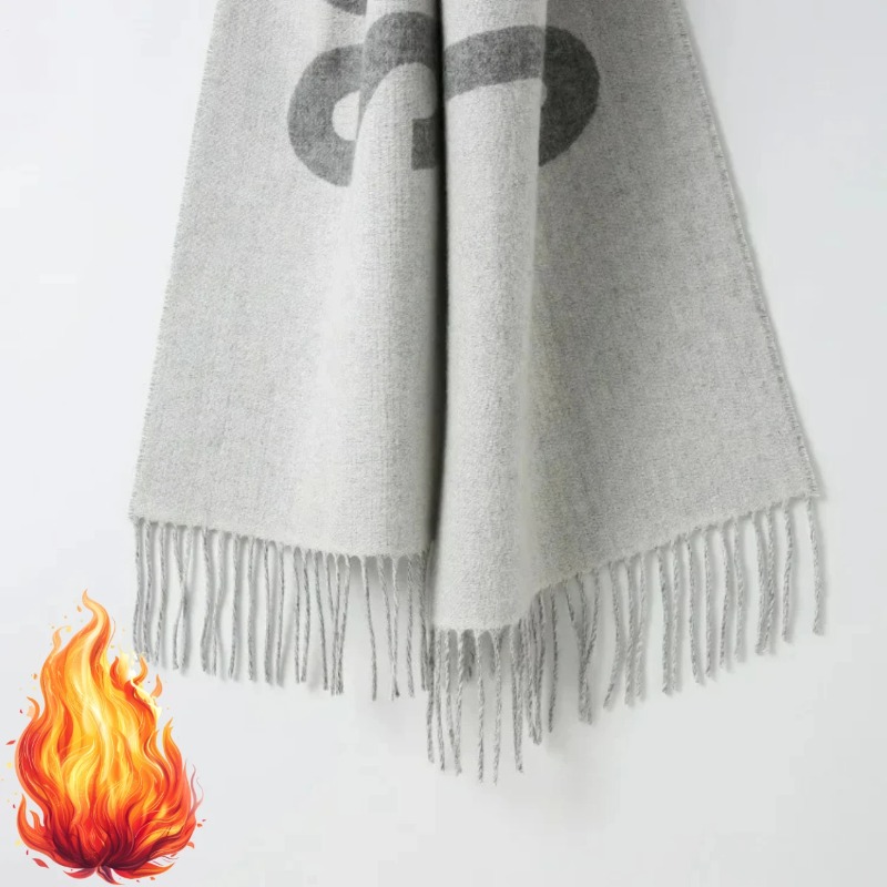 Monogrammed Handkerchief - Syal Wol 100% untuk Wanita, Merek