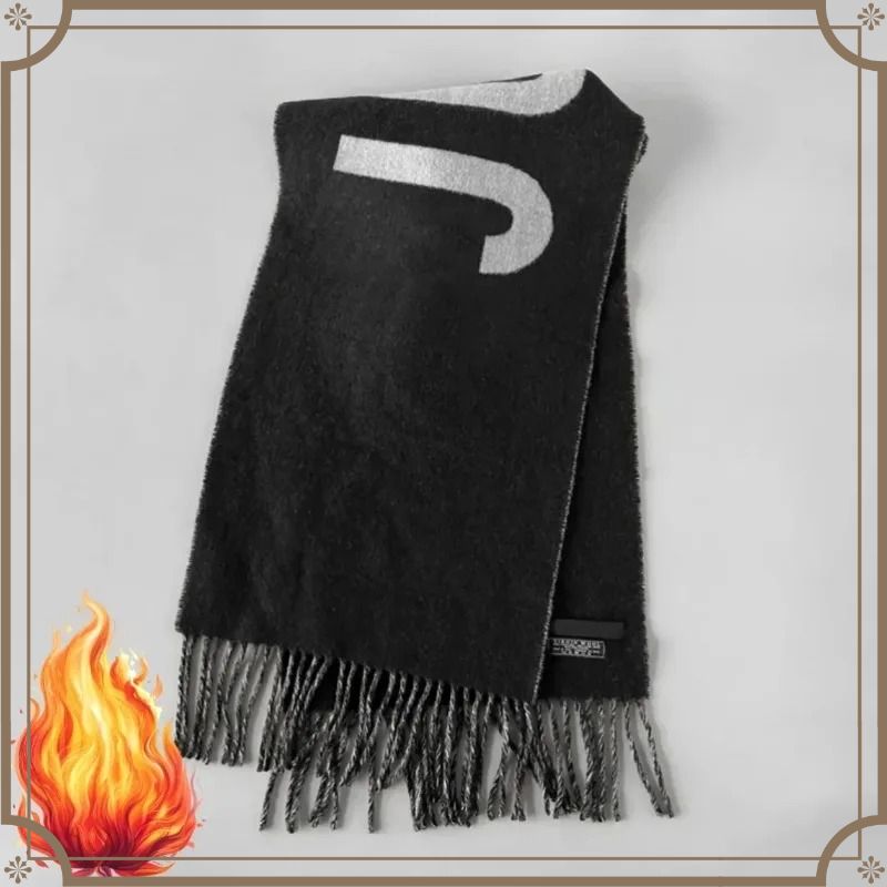 Monogrammed Handkerchief - Syal Wol 100% untuk Wanita, Merek