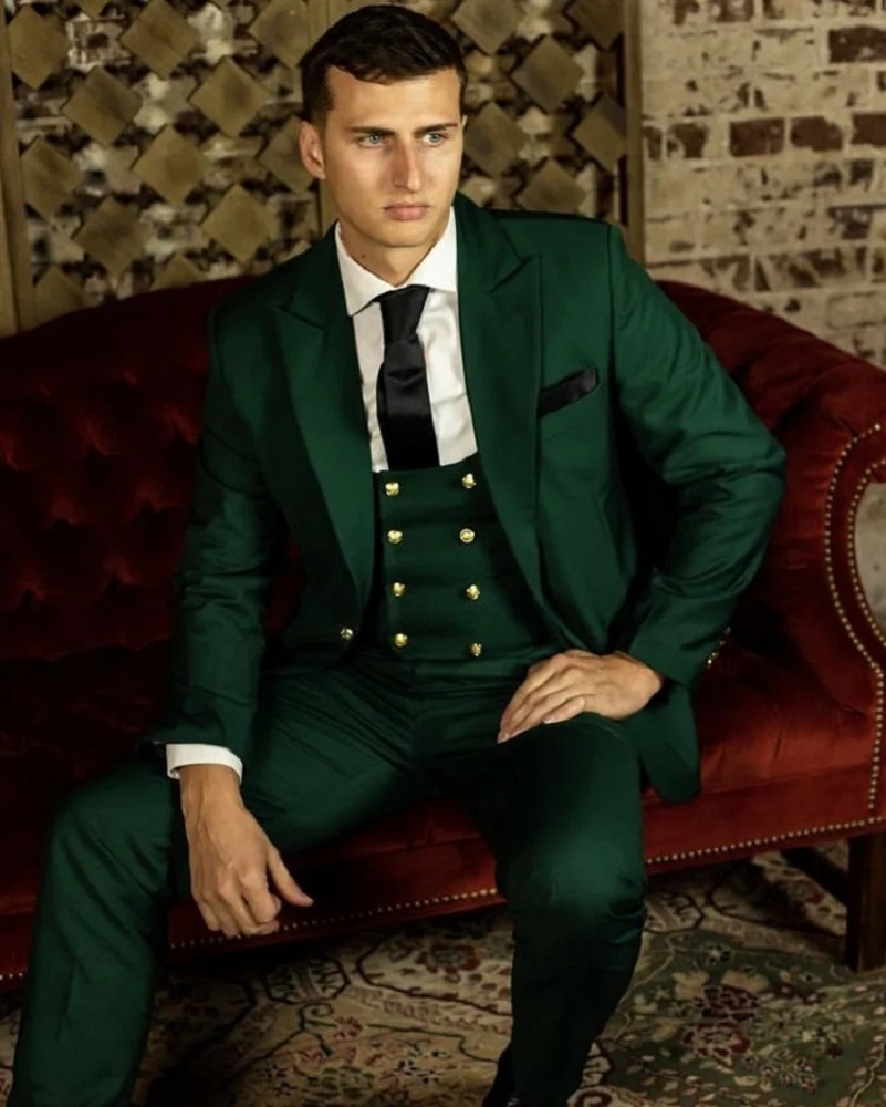 Setelan Pria Klasik Hijau Jas  - Latest Men Formal Wear ulasan dan harga