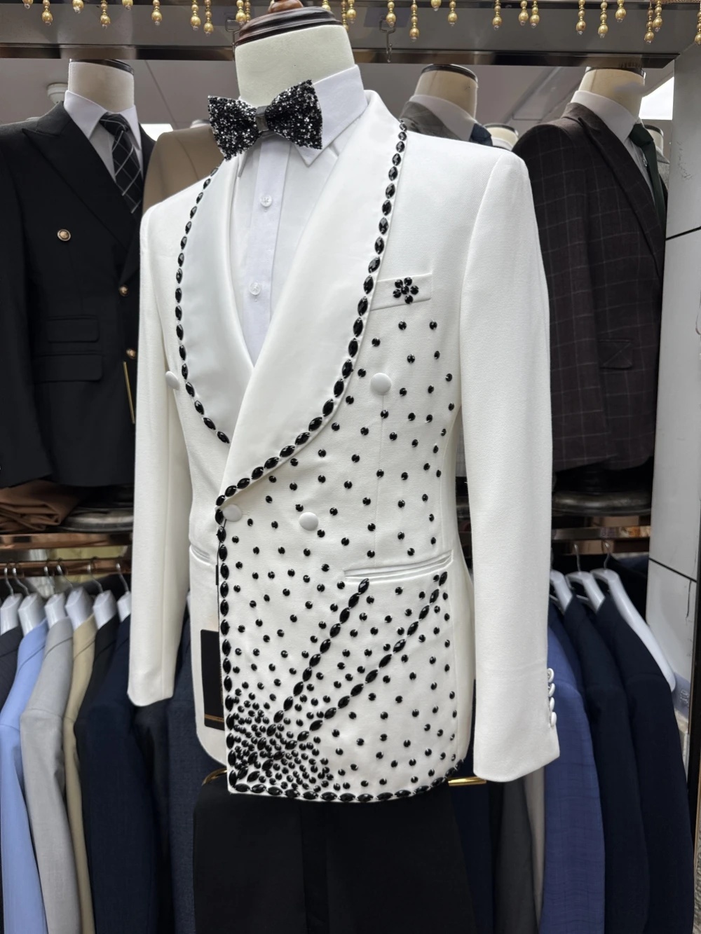 Setelan Jas Pria Putih 2 Poton - Formal Wear For Men Black Suit ulasan dan harga