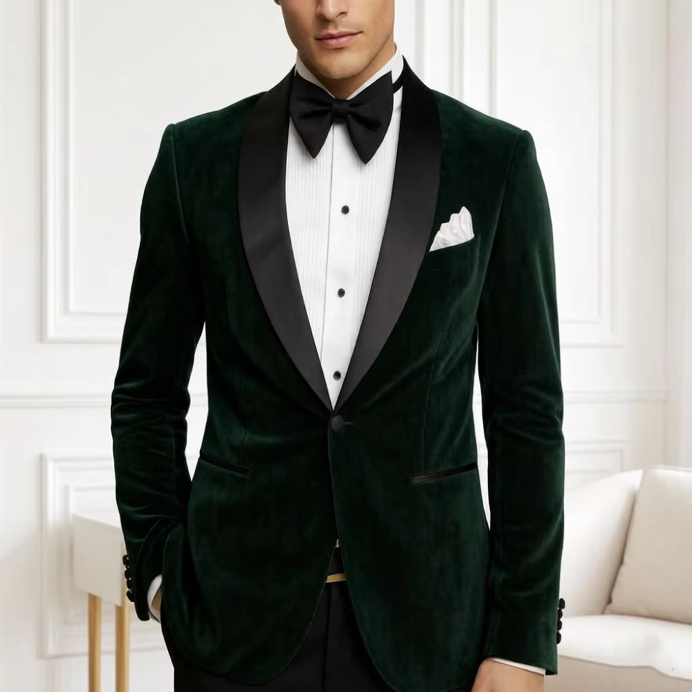 Jas Blazer Beludru Pria Slim F - Formal Wear For Men Black Suit ulasan dan harga