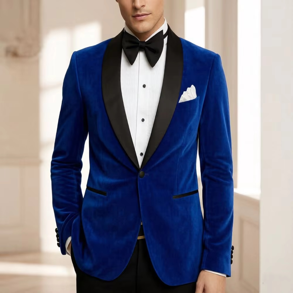 Jas Blazer Beludru Pria Slim F - Formal Wear For Men Black Suit ulasan dan harga
