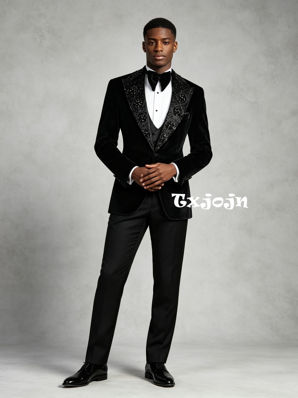 Set Jas Pria Hitam Beludru Ber - Formal Wear For Men Black Suit ulasan dan harga